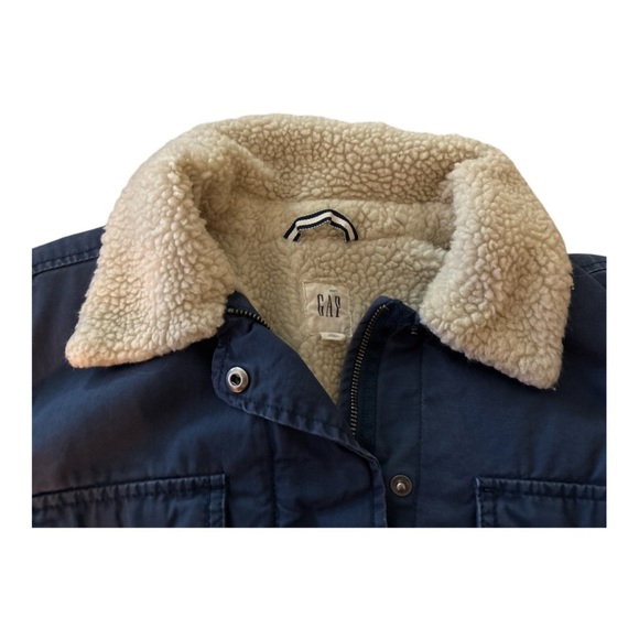GAP Barn chore jacket, size Large, Sherpa lining & collar. zip and snap, Cotton - Picture 5 of 9